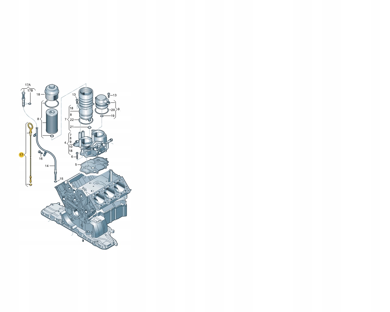 BAGNET MIARKA POZIOMU OLEJU AUDI 059115611AB ASO Producent części Audi OE