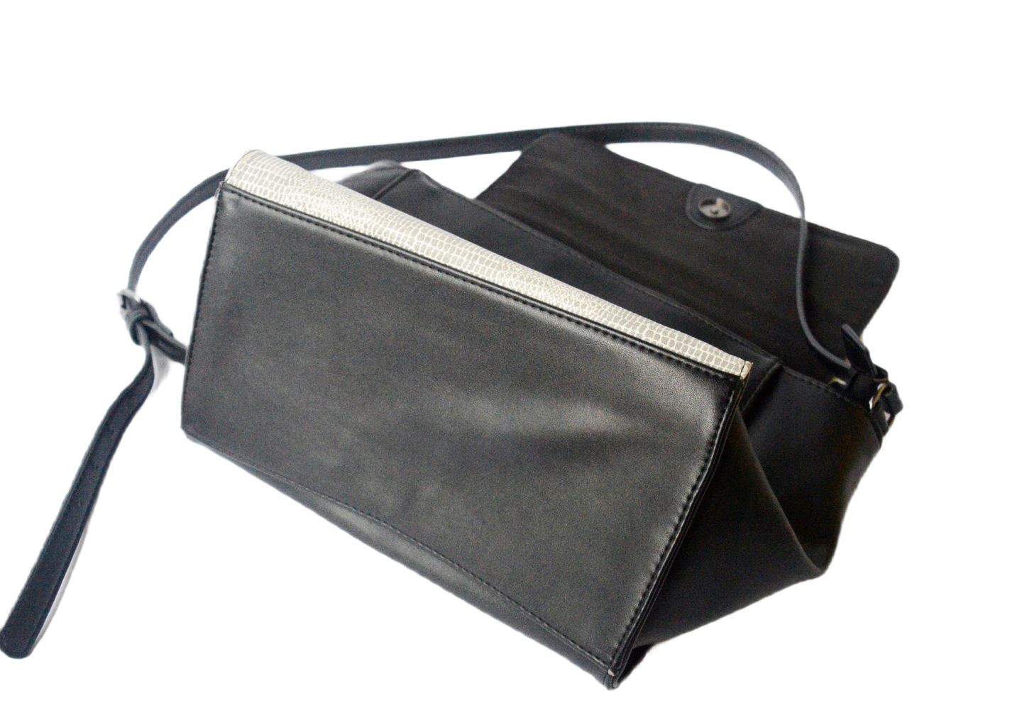 Torebka Listonoszka Anna Field Czarna Kuferek Torba Srebrna Marka Anna Field