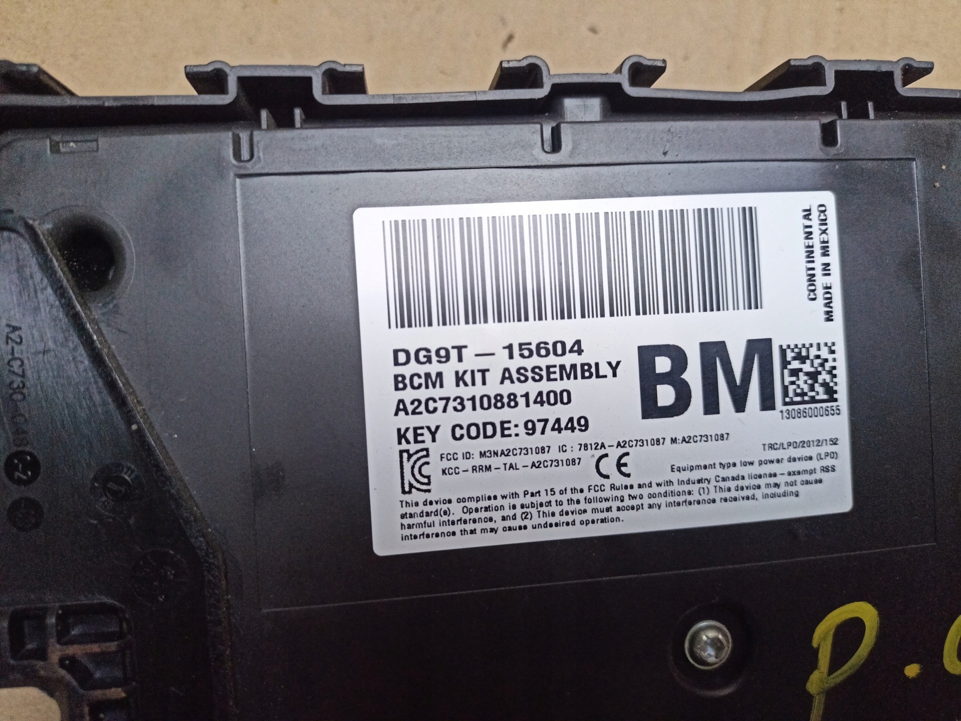 Unité commande confort Ford Fusion USA 2 2013 DG9T-14B476
