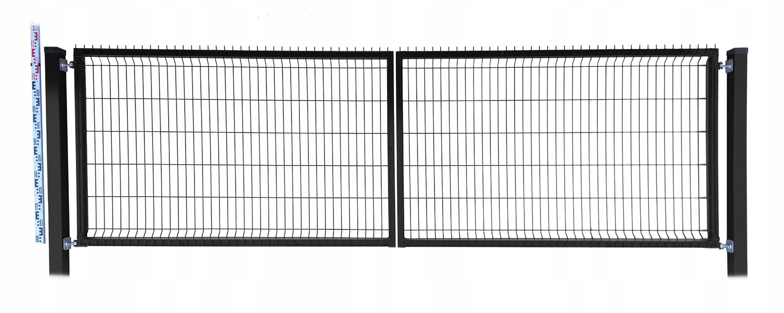 Panelová Brána 120 cm černá, dva sloupky RAL9005, dvoukřídlá, 123 cm