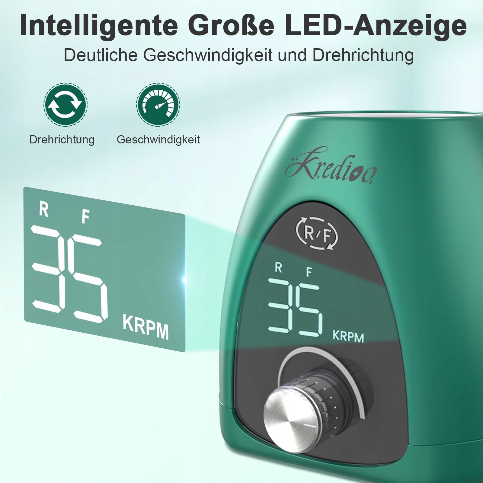 Kredioo Frezarka 35000 RPM Zestaw Manicure LED Dla Profesjonalistów — miniatura 3