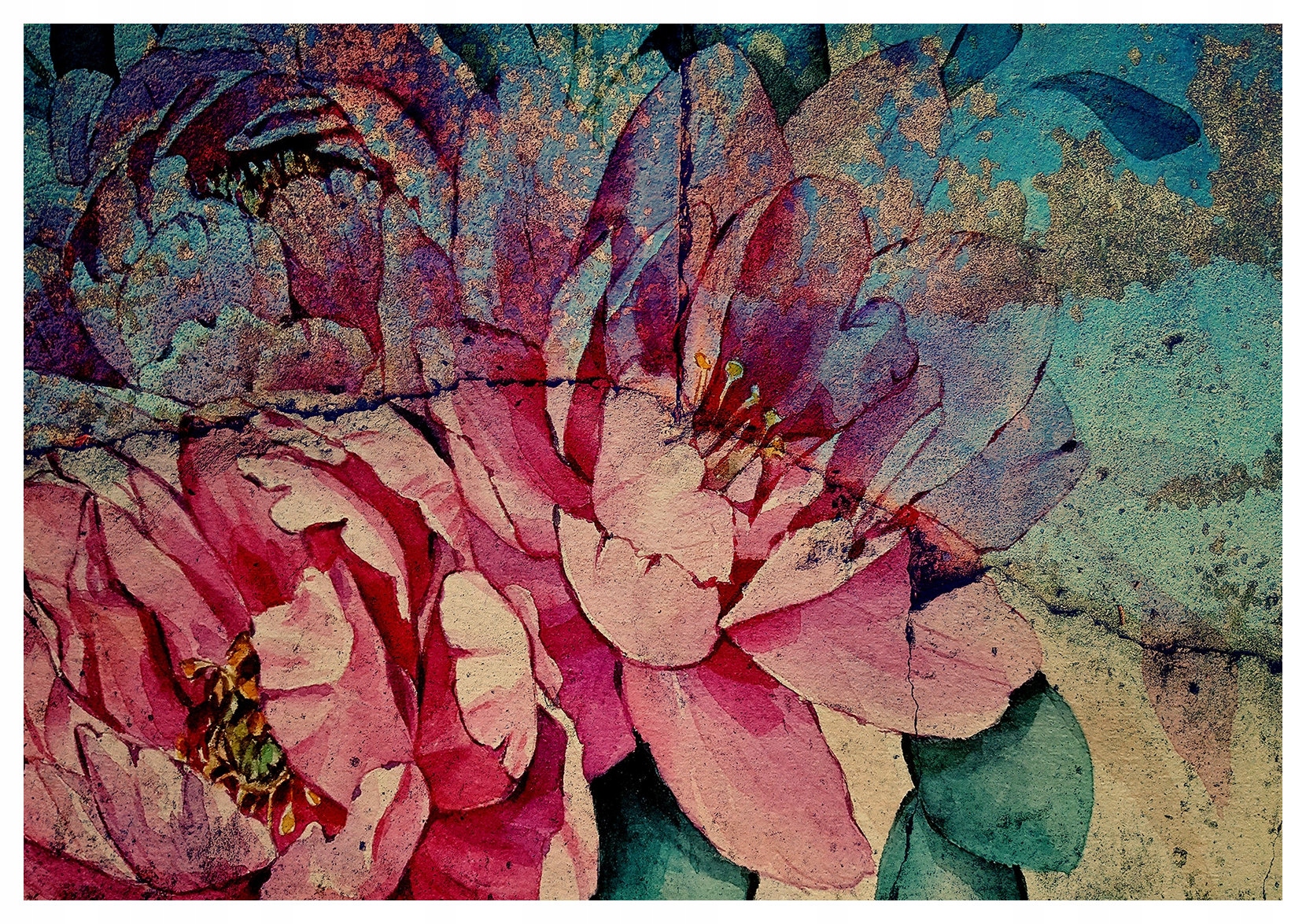 Fototapeta Pivoňky a lilie pastelové 416x254 vinylová lepidlo