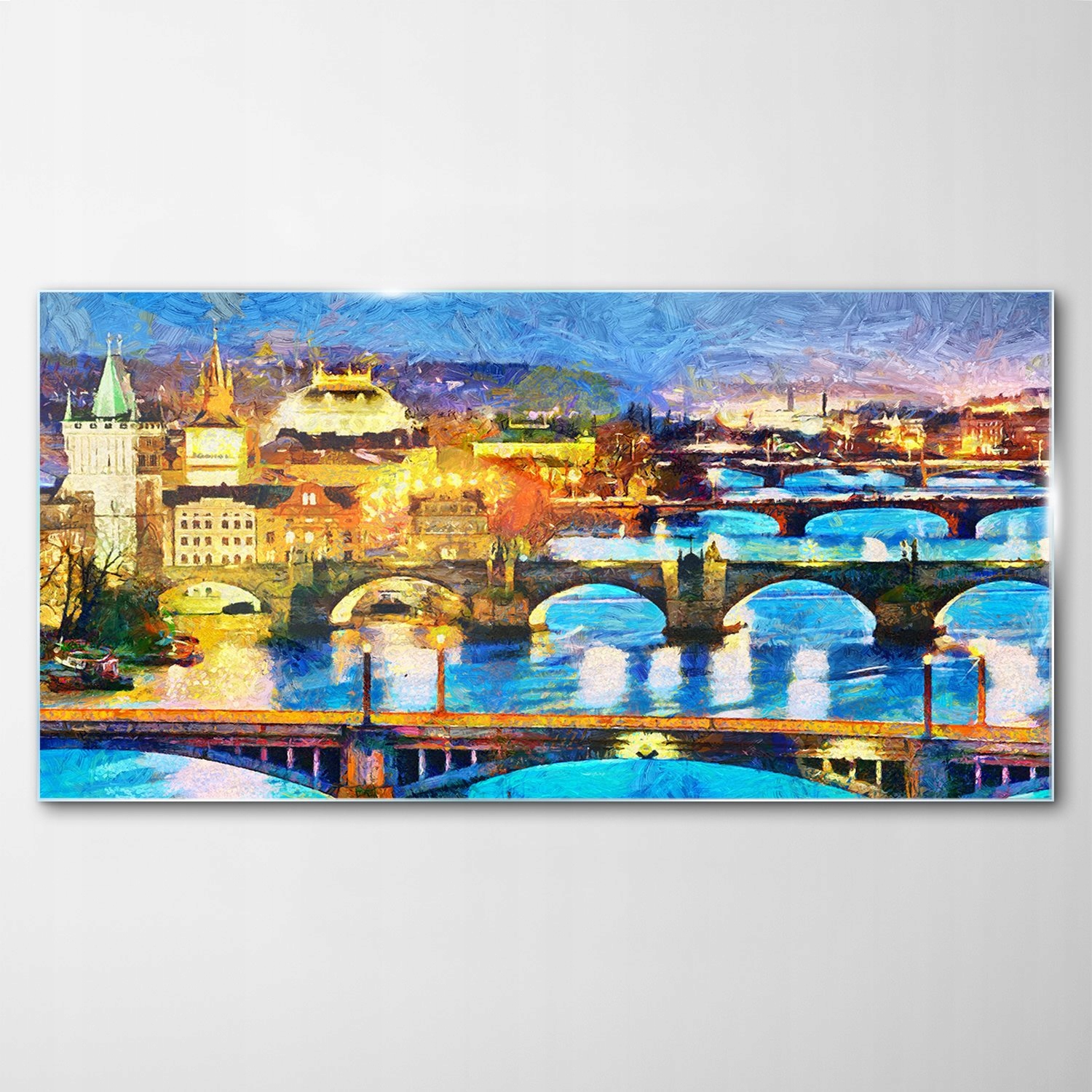 Obraz Sklenený dekor Praha Krajina Noc 140x70