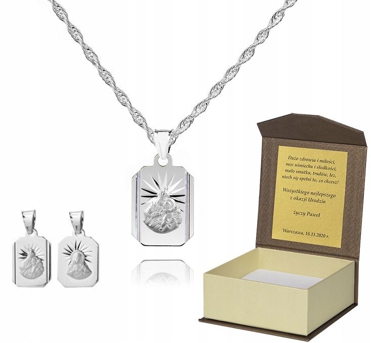 925 Stříbrný řetízek medailonek Dedikace 55 cm S1M18