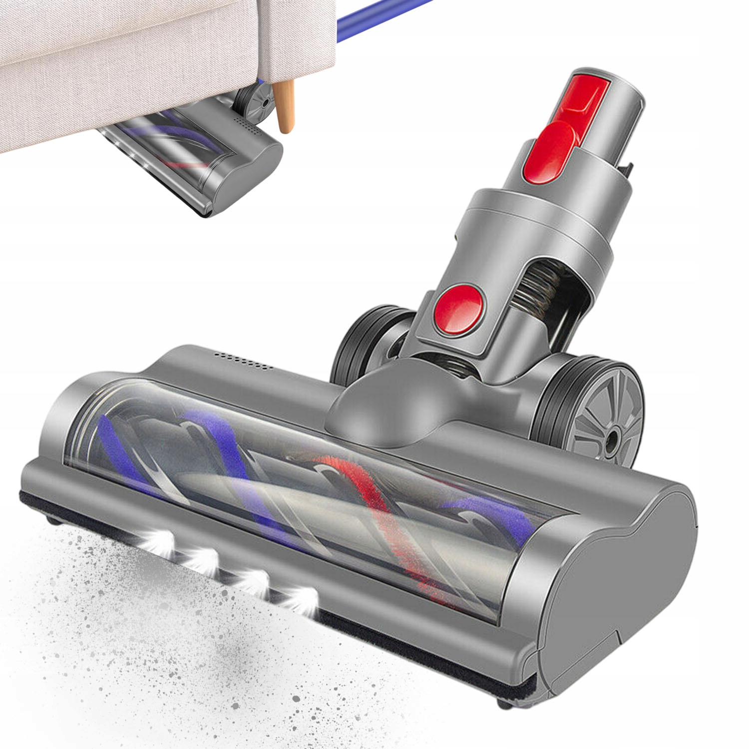 Elektrický Kartáč Kompatibilní V7 V8 V10 V11 4 Led Silný 120° Vyjímatelný