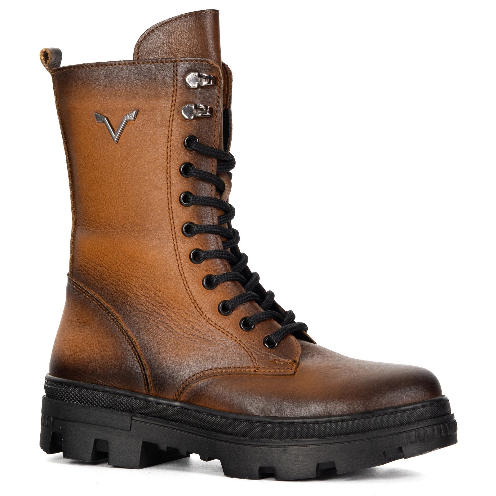 Dámské kožené boty hnědé 493 Vac vysoké 37