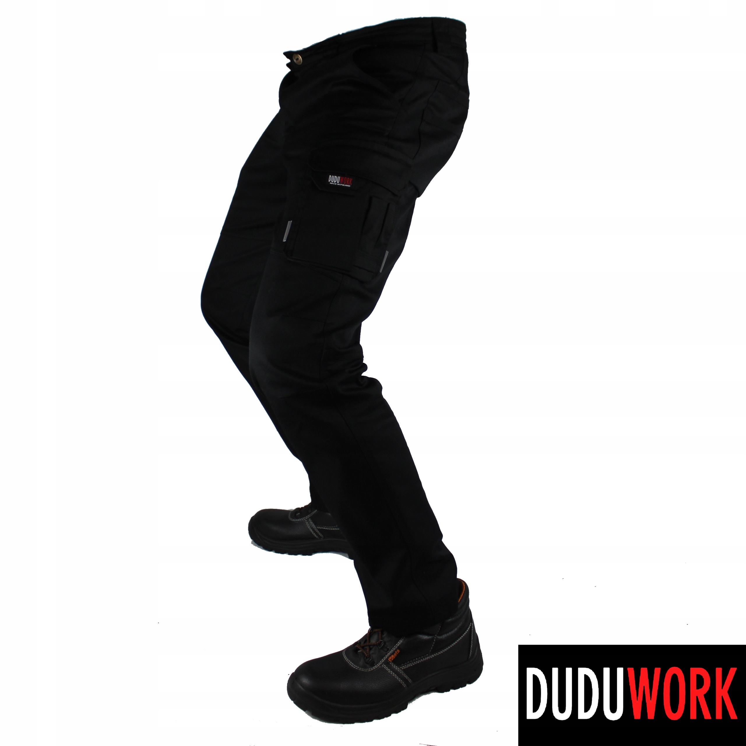 SPODNIE ROBOCZE BHP DuduWork Czarne Elastyczne 56 Płeć mężczyźni