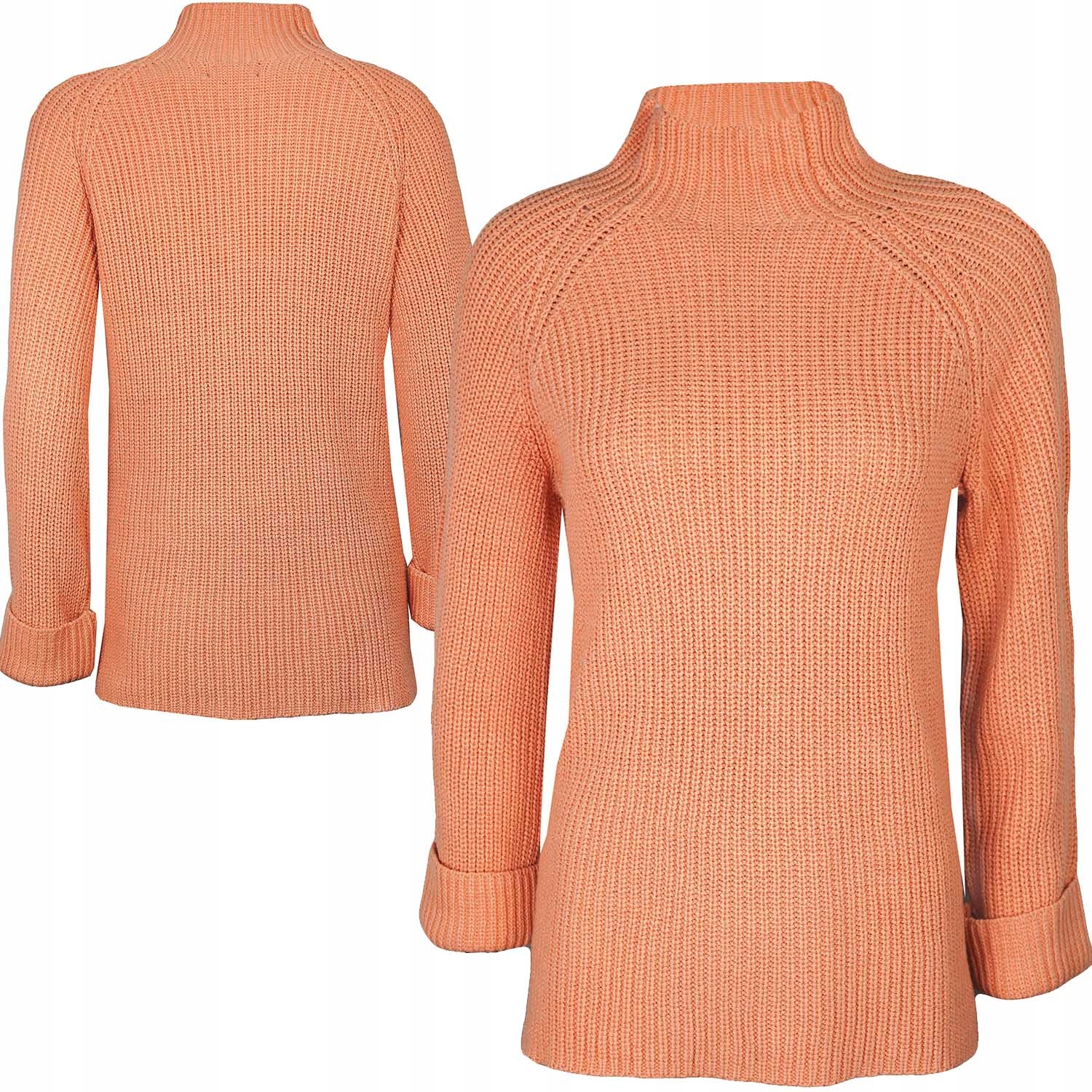 

Kobiecy Brzoskwiniowy Sweter Golf Półgolf M 38