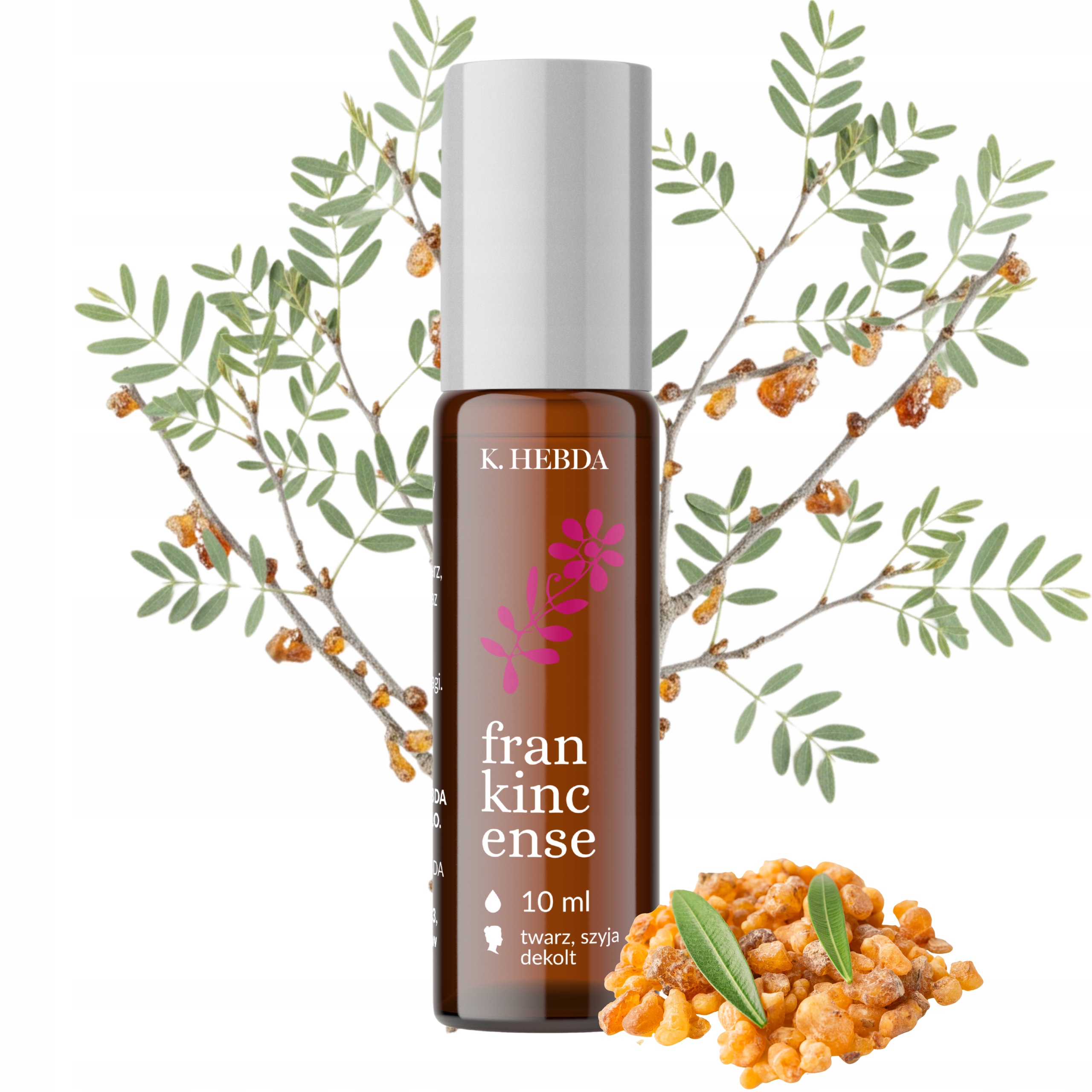 Olejek Eteryczny Roll-on Frankincense z Kadzidłowca Do Twarzy 10 ml Hebda