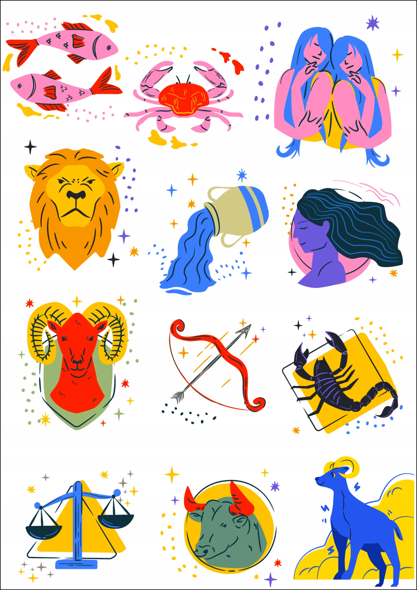 

PK15W Tymczasowy Tatuaż zmywalny Znaki Zodiaku