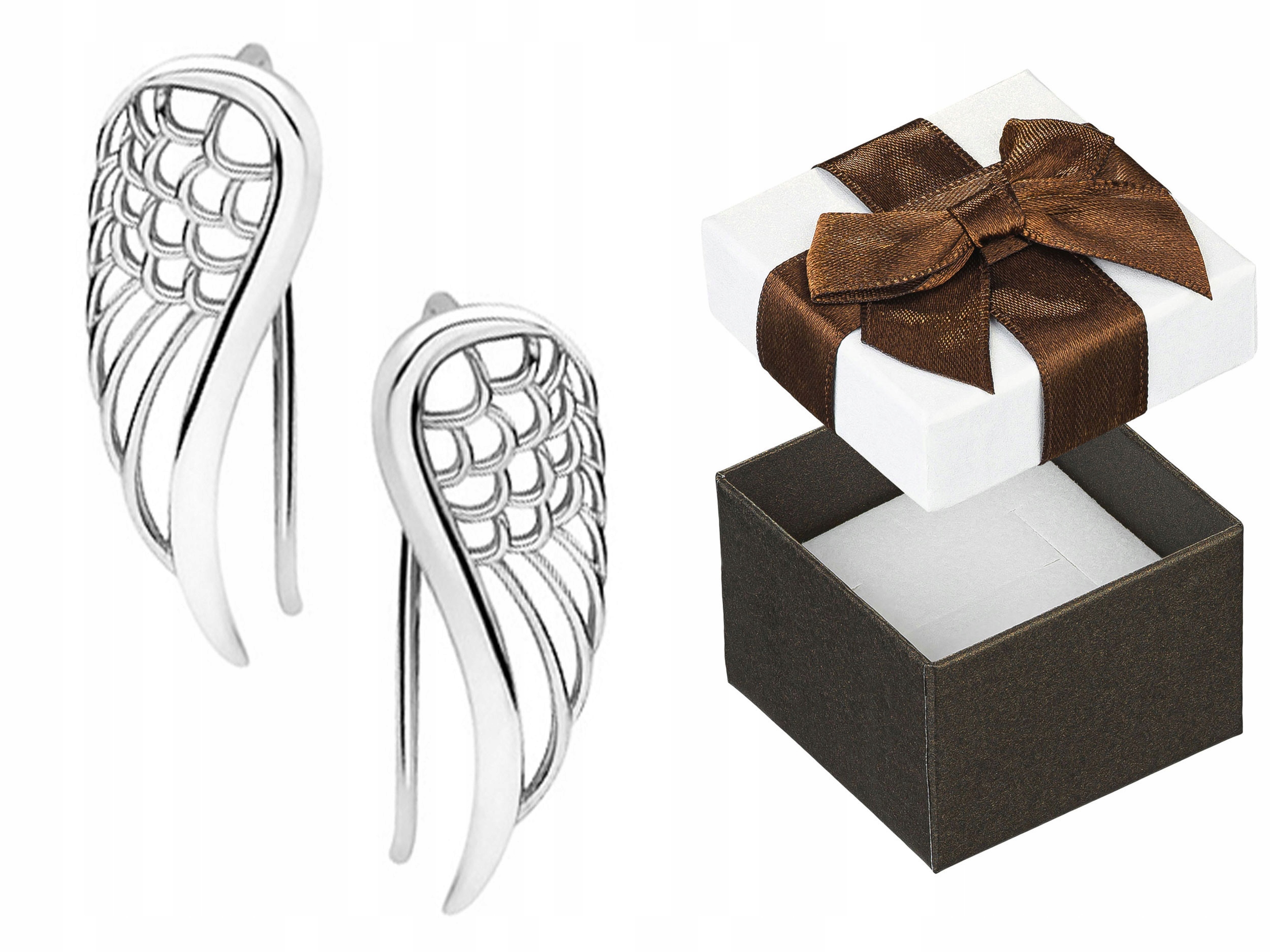 Stříbrné Náušnice Nausznice Křídla Rhodiované Dámské Puzetky Stříbro 925