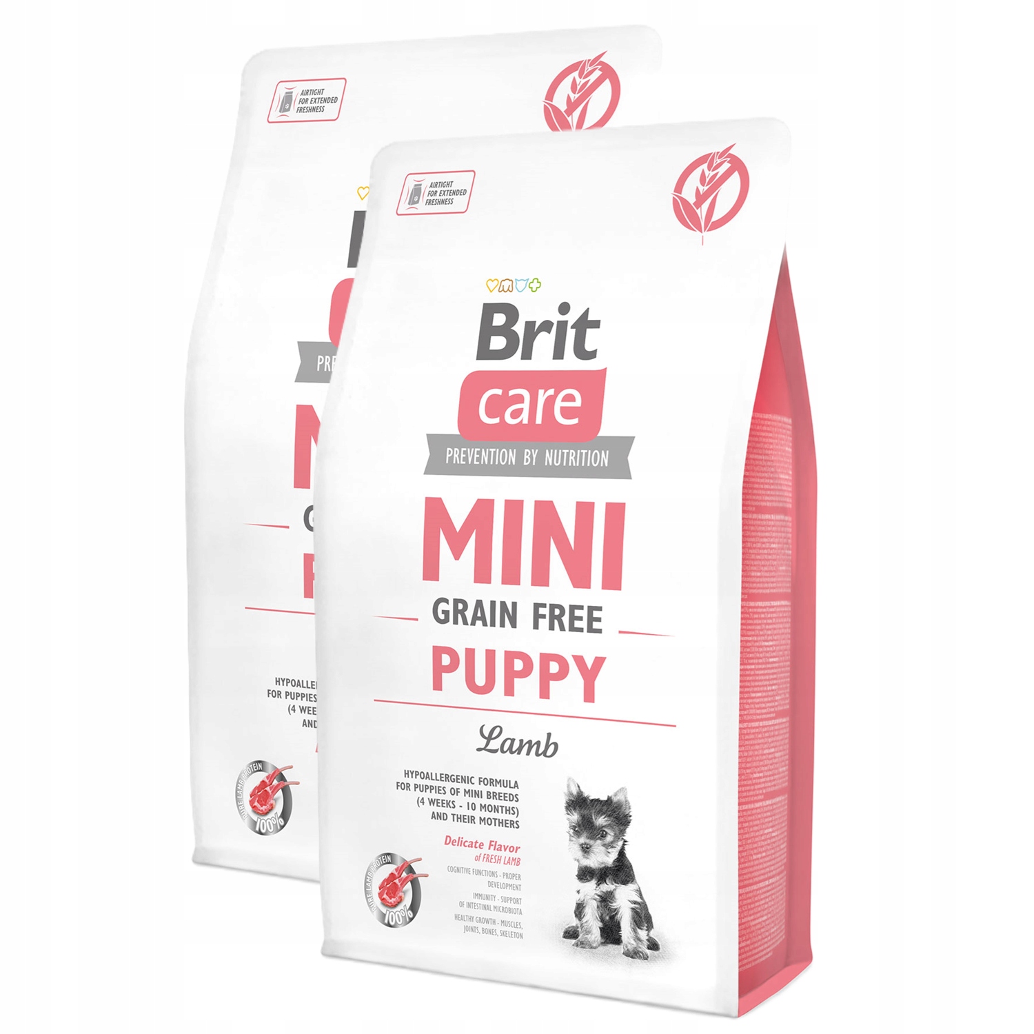 Levně Brit Care Mini Grain Free Puppy Jehněčí maso 2PAK 2 x 2 kg 4 kg plemene Mini