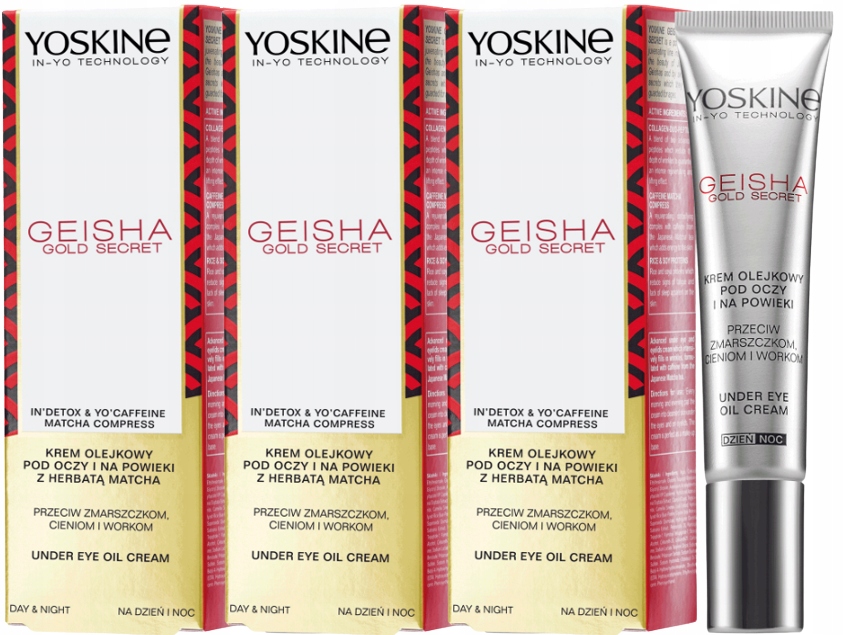 3 kusy Geisha Gold Secret Krém pod oči Yoskine Detox kůže Lifting