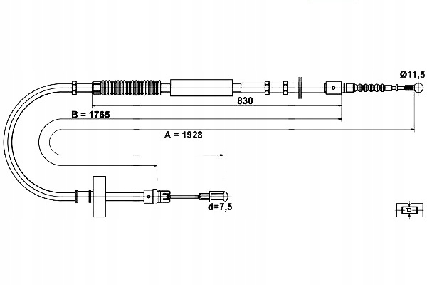 Ate Lanko Ruční Brzdy Audi A4 1.6-3.2 11.00-0