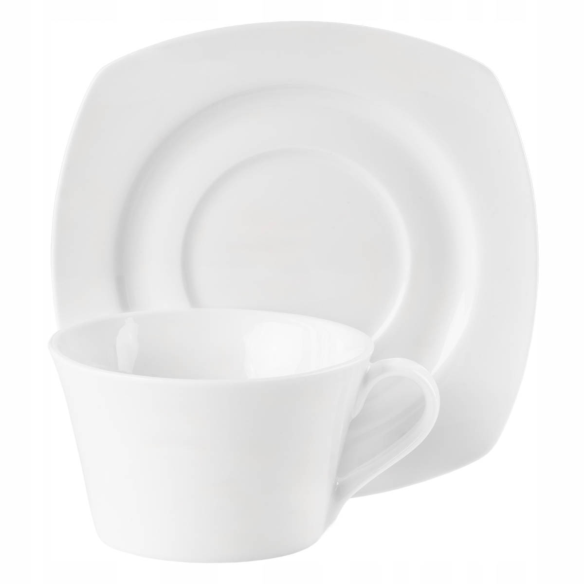SERWIS KAWOWY ZESTAW 6 FILIŻANEK ZE SPODKIEM 220ML KOMPLET FILIŻANEK 6SZT Kolor biały