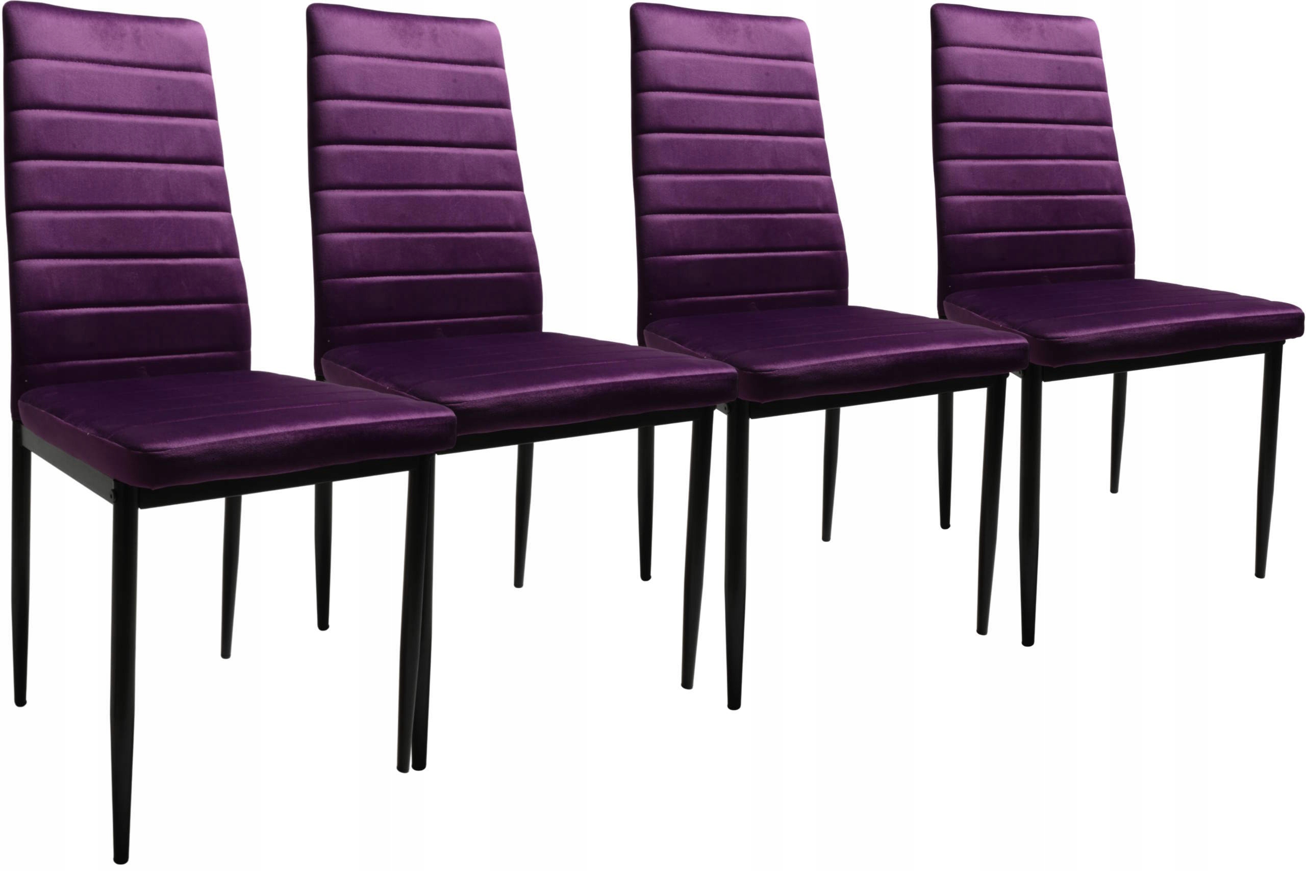 Sada 4 židlí Velur Fialová Elegance a Komfort glamour moderní
