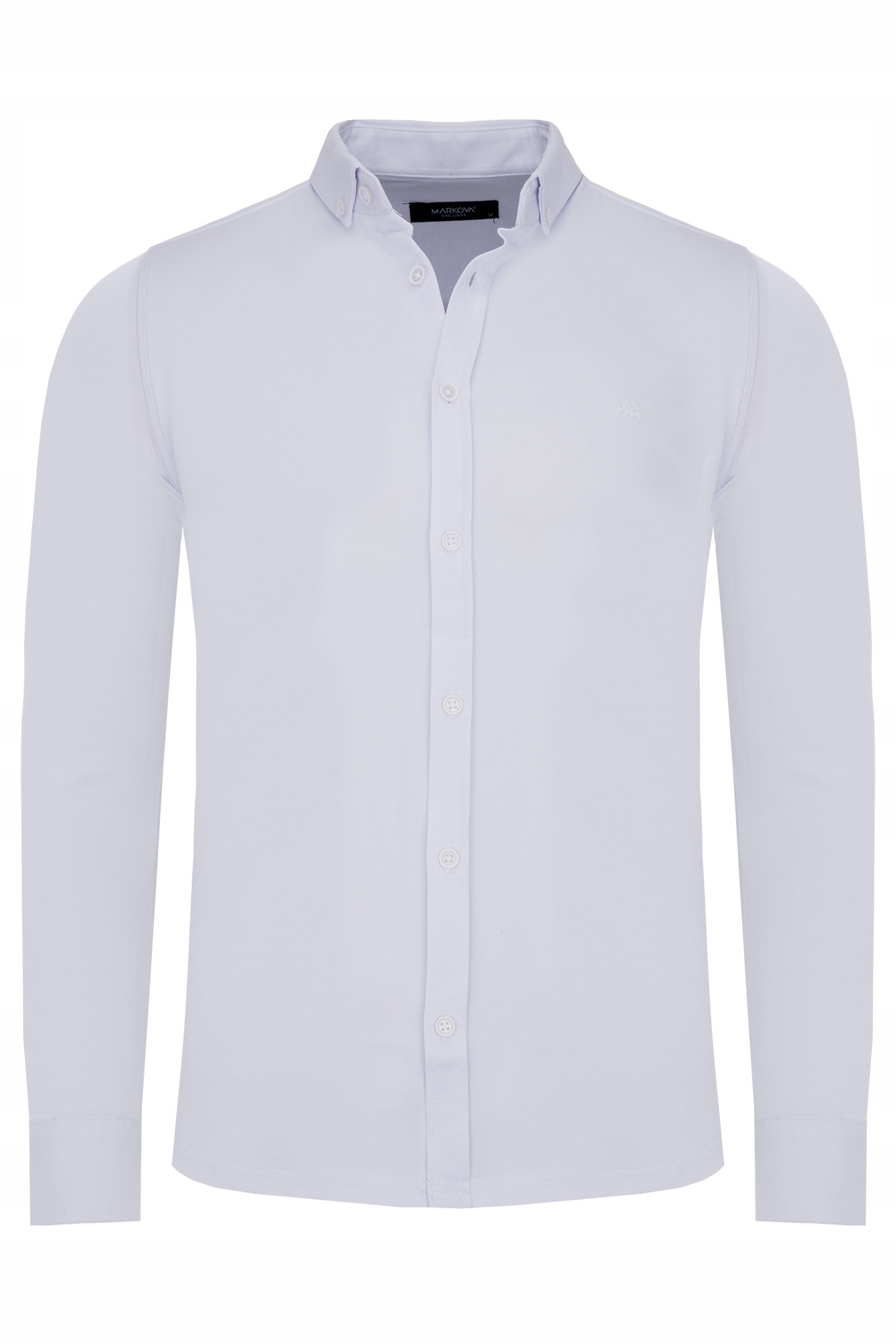 Pánská Polokošile S Dlouhým Rukávem Pletenina Dlouhá Rozepínací Košile Bílá: XXL