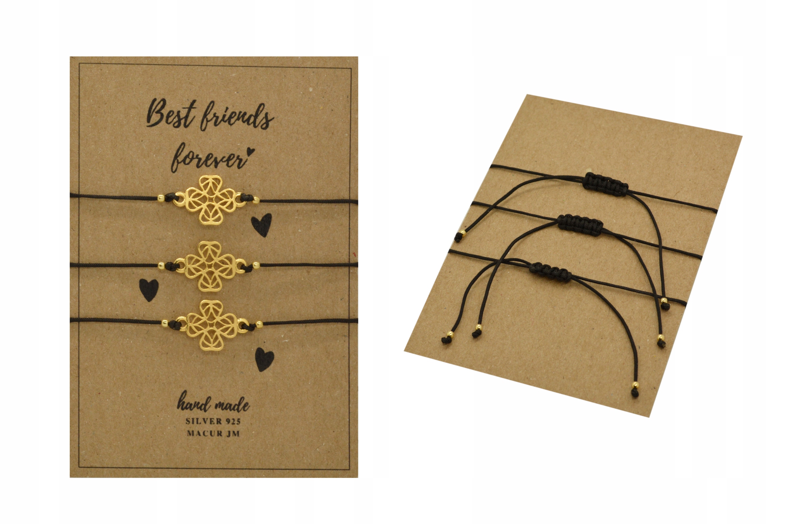 

Srebrne bransoletki przyjaźni dla 3 przyjaciółek