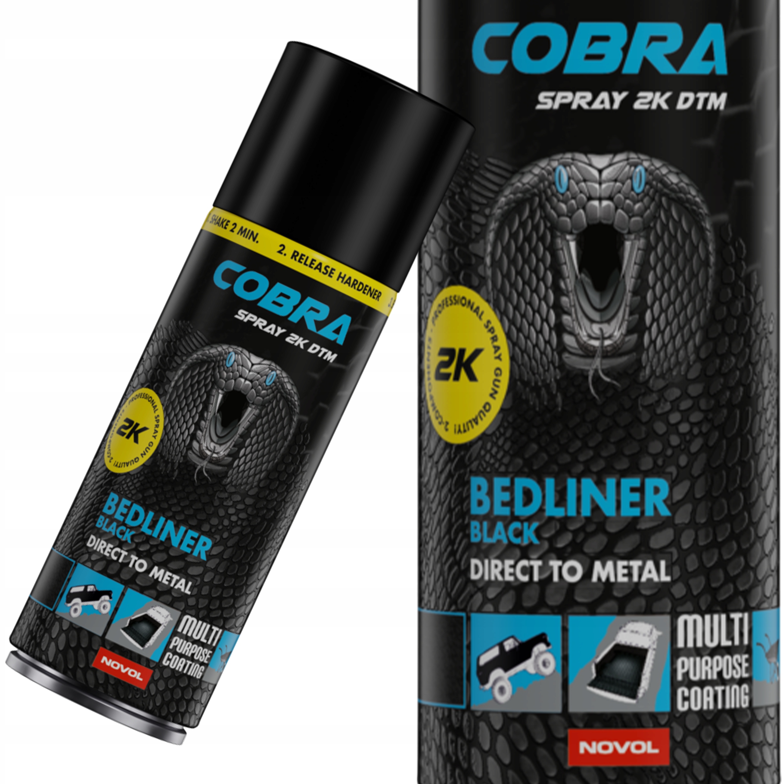 Strukturalna powłoka ochronna w aerozolu 2K Cobra Spray 2K Dtm 400ML