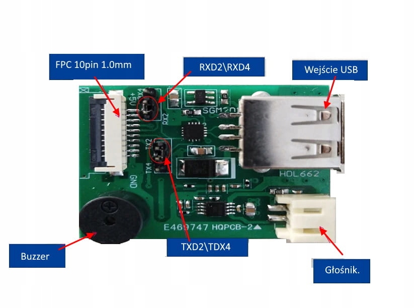 HDL662K Adapter FPC dla wyświetlaczy DWIN Symbol HDL662K