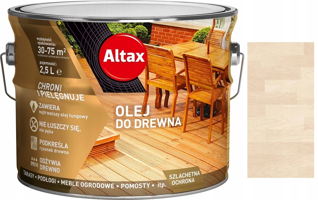 Altax Zabezpieczający Olej Do Drewna Bielony 2.5L