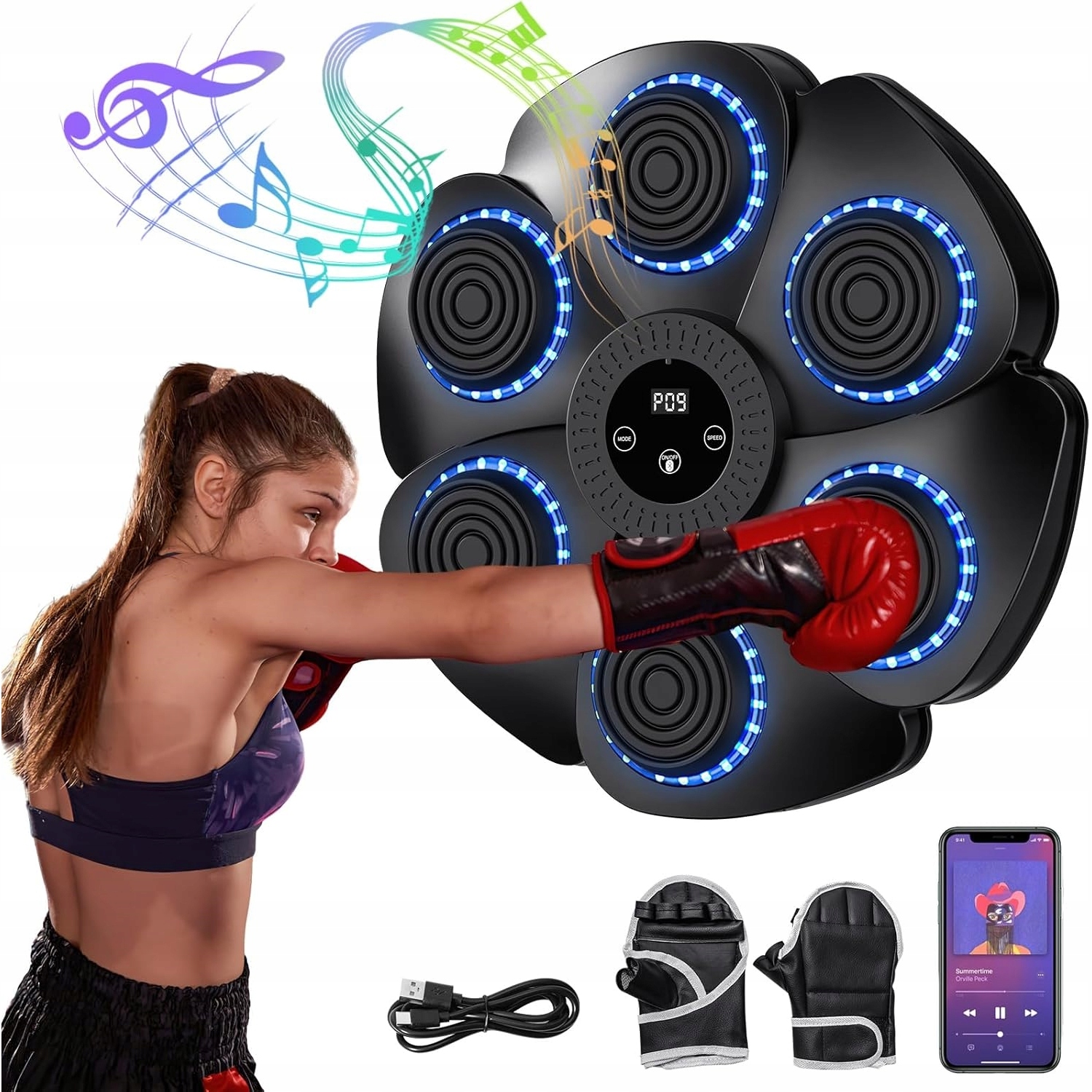 Inteligentní Bluetooth Domácí Hudba Boxerský Stroj S Ochrannými Rukavicemi