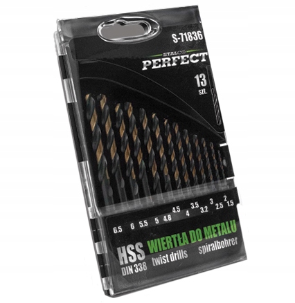 

Wiertła do metalu Hss fi 1,5 6,5 mm kpl 13 ele