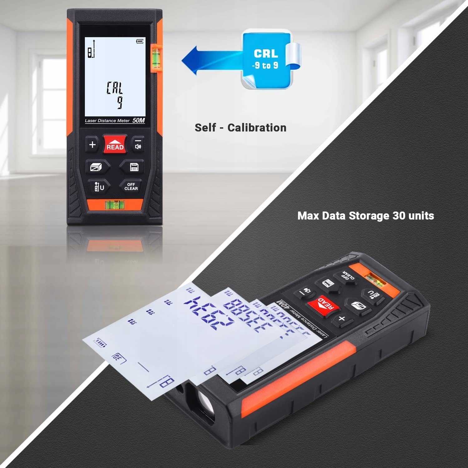 DALMIERZ LASEROWY MIERNIK ODLEGŁOŚCI 50M TACKLIFE HD-50 Maksymalny zasięg brak informacji