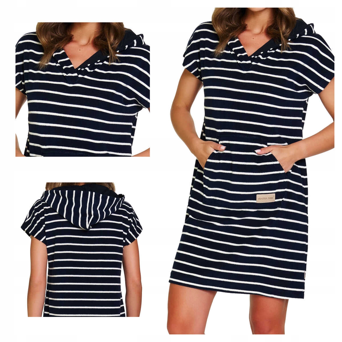Doctornap Dámské pončo s kapucí Sww 7355 marine L/XL