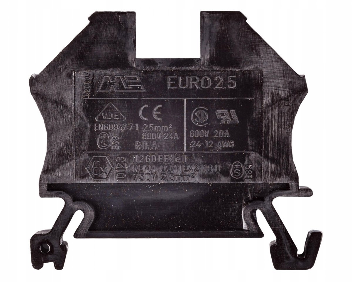 

Złączka szynowa 2-przewodowa 2,5mm2 Euro 43408BK