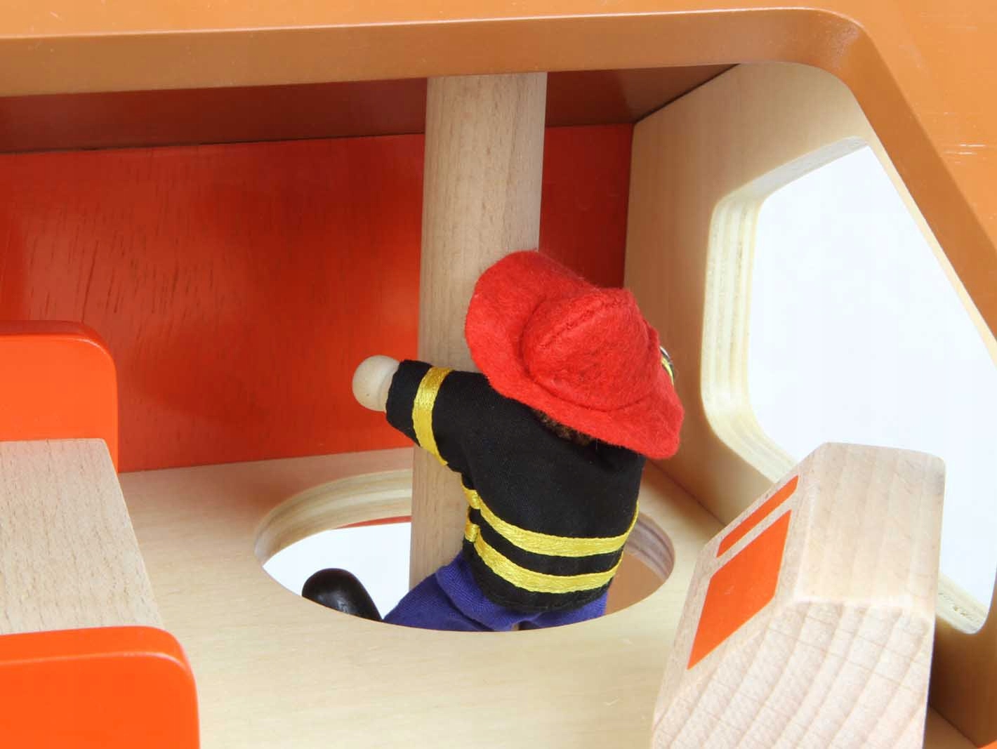 MASTERKIDZ MINI DREWNIANA REMIZA STRAŻACKA ZESTAW Materiał inny