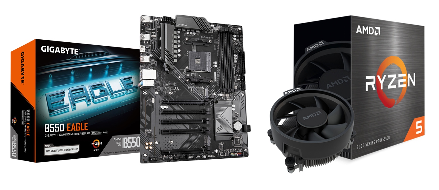 Zestaw Amd Ryzen 5 5500 Gigabyte B550 Eagle