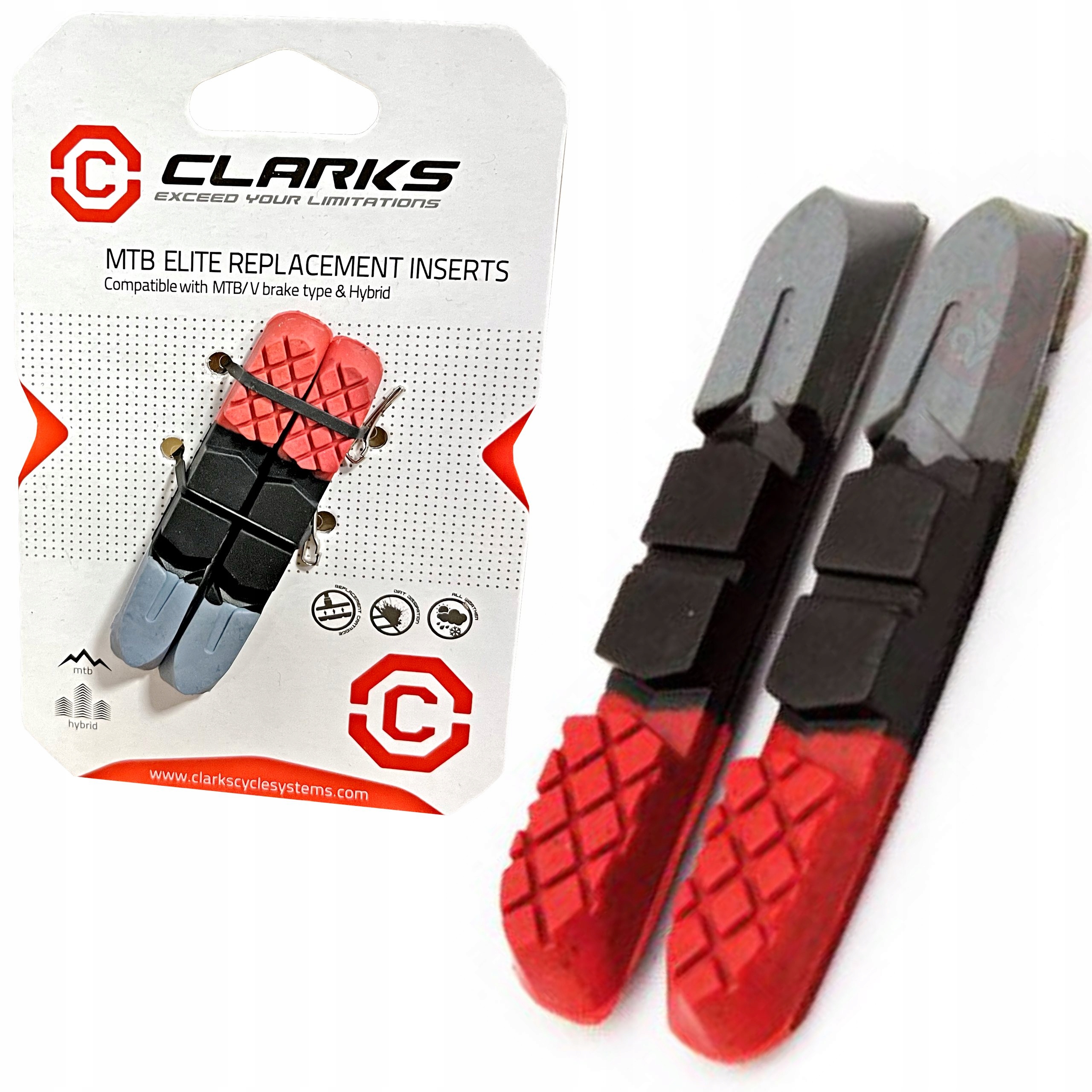 Okładziny do Hamulców V-brake Clarks CPS501 Shimano Mtb 72mm Wymienne