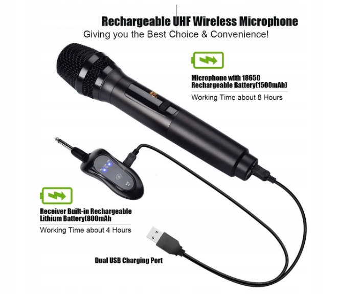 1850 MIKROFON BEZPRZEWODOWY LEKATO K18 Marka inna