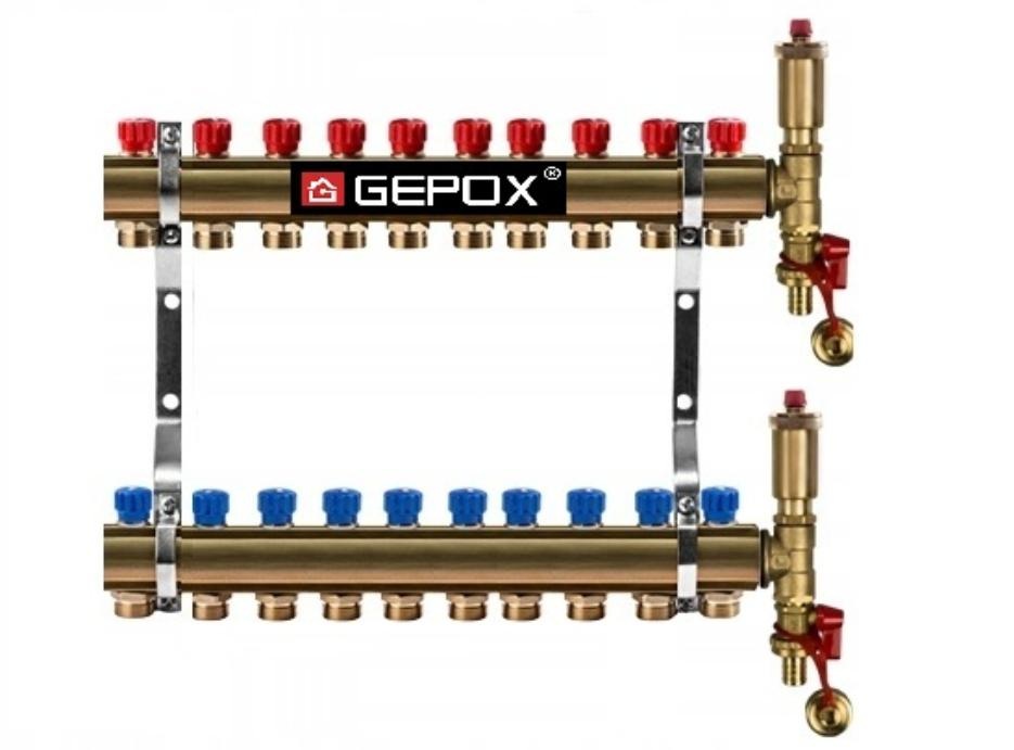 Rozdělovač 10 okruhů pro ústřední vytápění