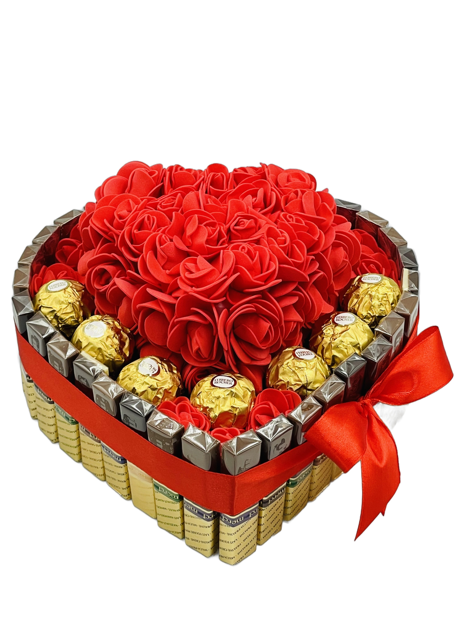 Tort ze słodyczy Merci Ferrero Rocher na Komunię Urodziny Duży 22cm