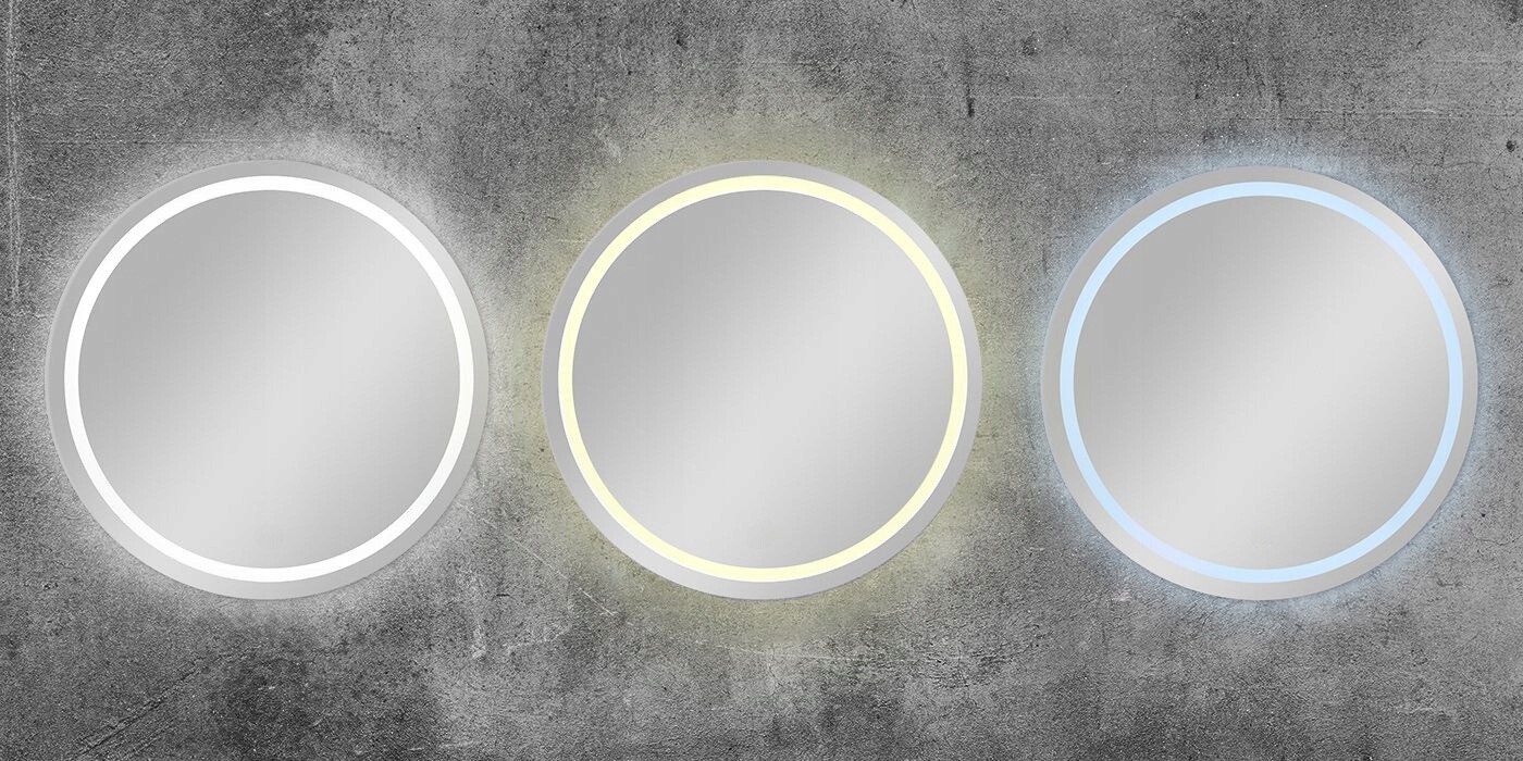 LUSTRO OKRĄGŁE LED 100 CM PODŚWIETLANE ŁAZIENKOWE SALON SYPIALNIA TOALETKA Kształt koło