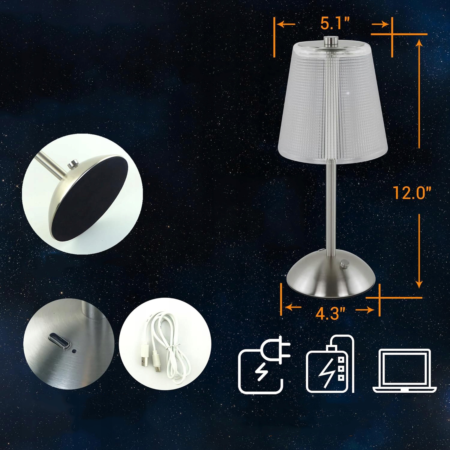 LAMPKA NOCNA LED BEZPRZEWODOWE PRZYCIEMNIANIE 3 KOLORY DOTYKOWA EAN (GTIN) 0884929288813