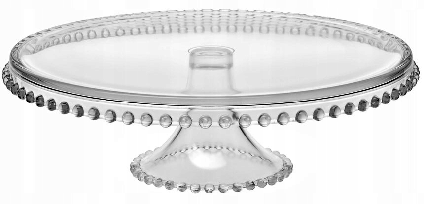 

Piękna szklana patera na tort ciasta Jasło Kulki