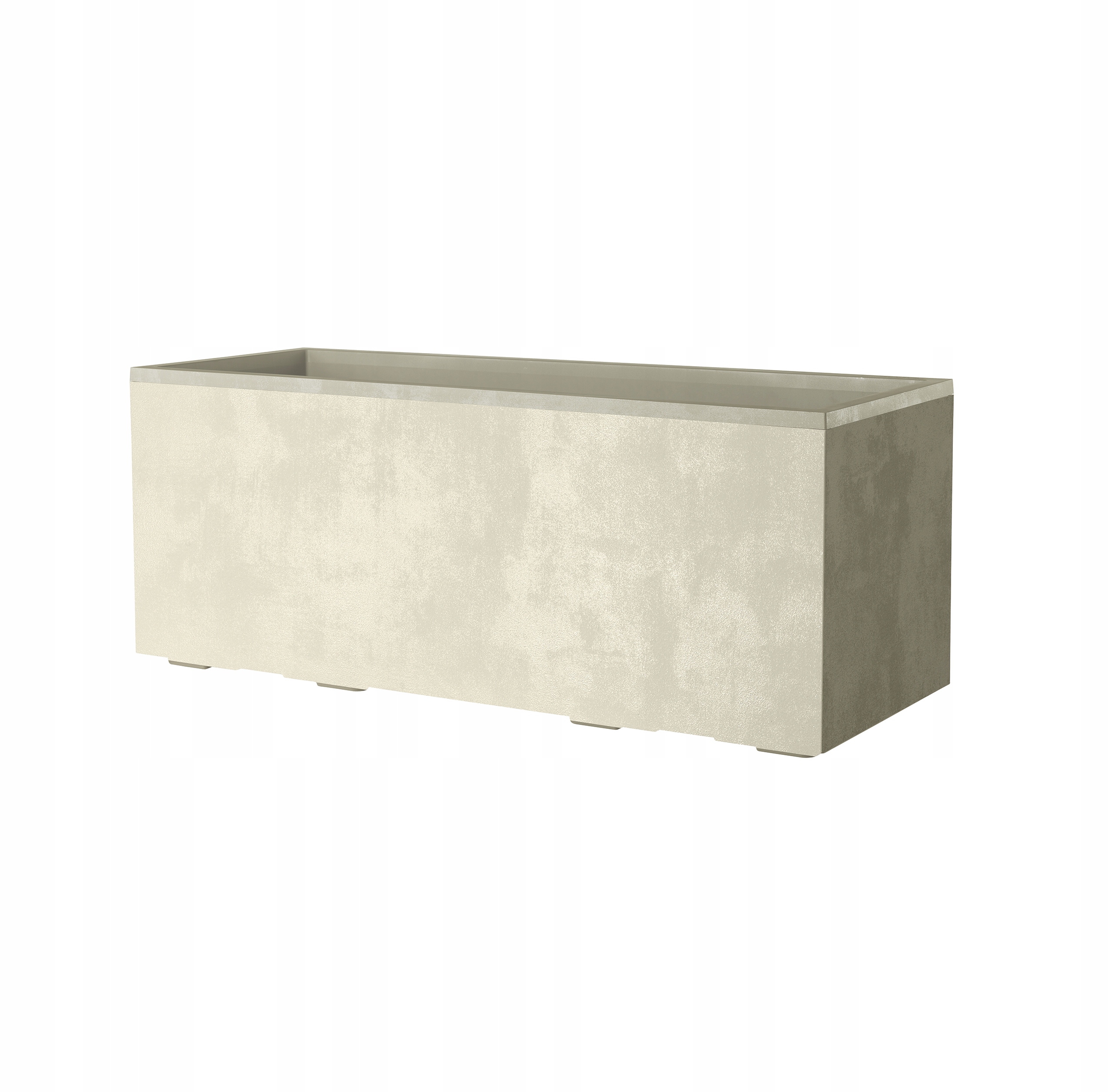Donica duża Doniczka Prostokątna 99cm Deroma Millennium Perłowa na kółkach