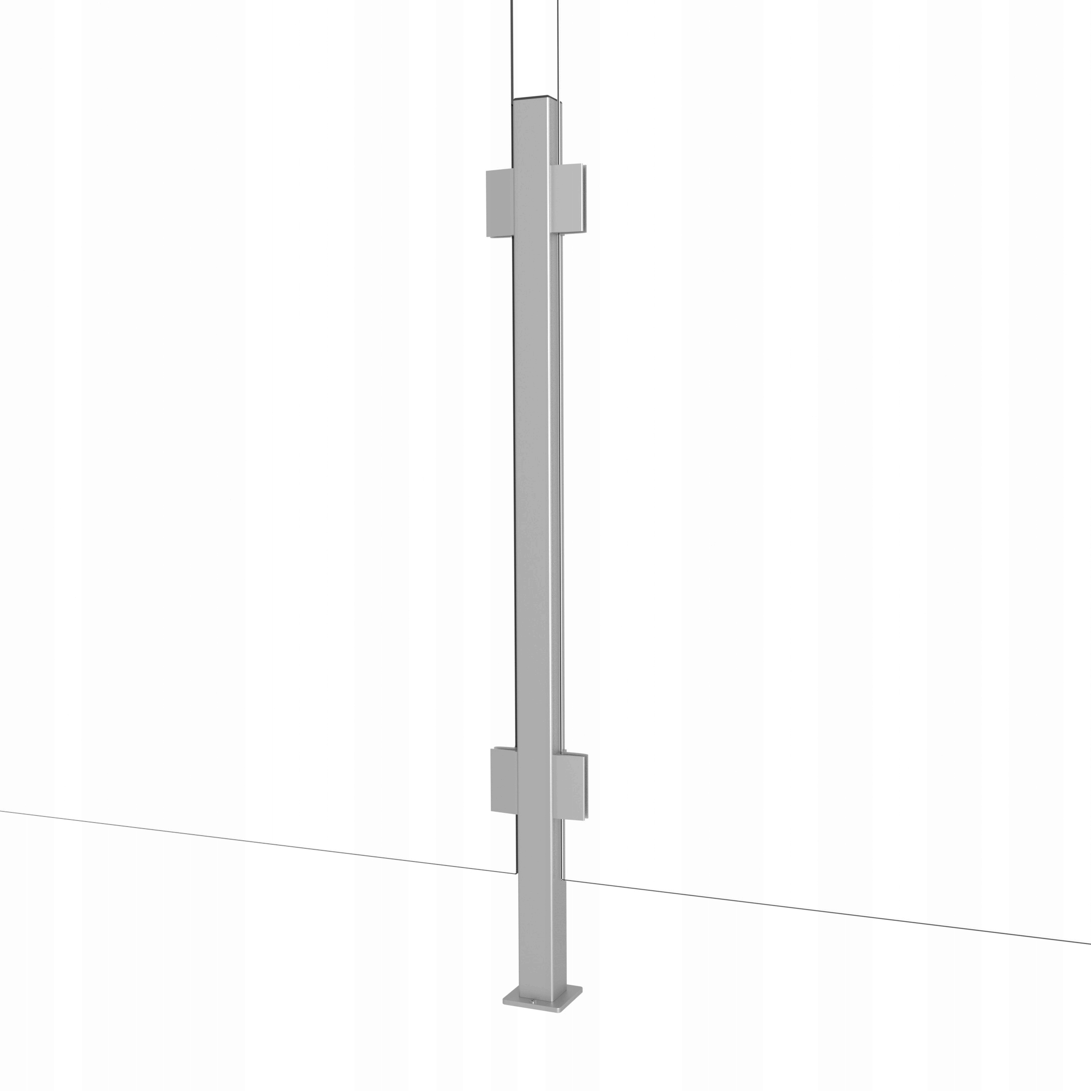 Hliníkový Středový Sloupek Držák Plexi Skla Na Psací Stůl Ladu H 660 mm Alu