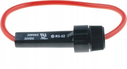 

Gniazdo bezpiecznika fi 6,3x32mm przewody 15A 250V