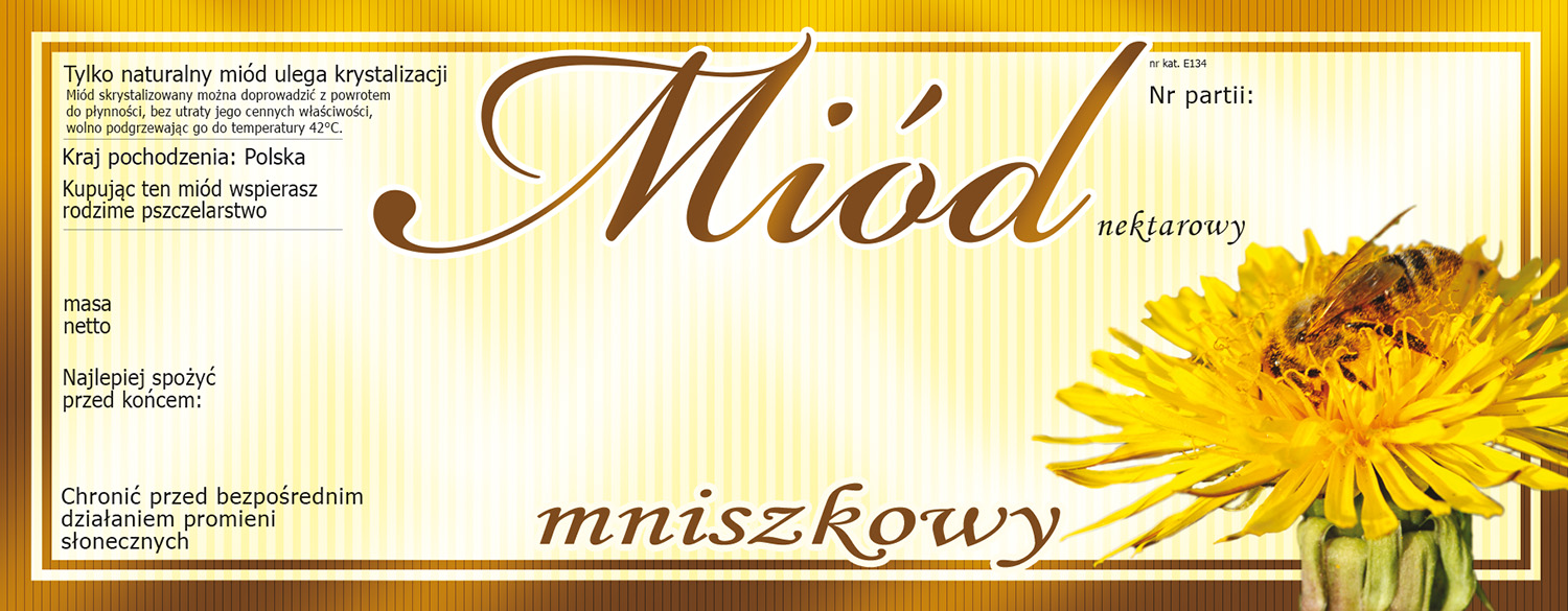

Etykiety na Miód Mniszkowy (100szt) wzór E134