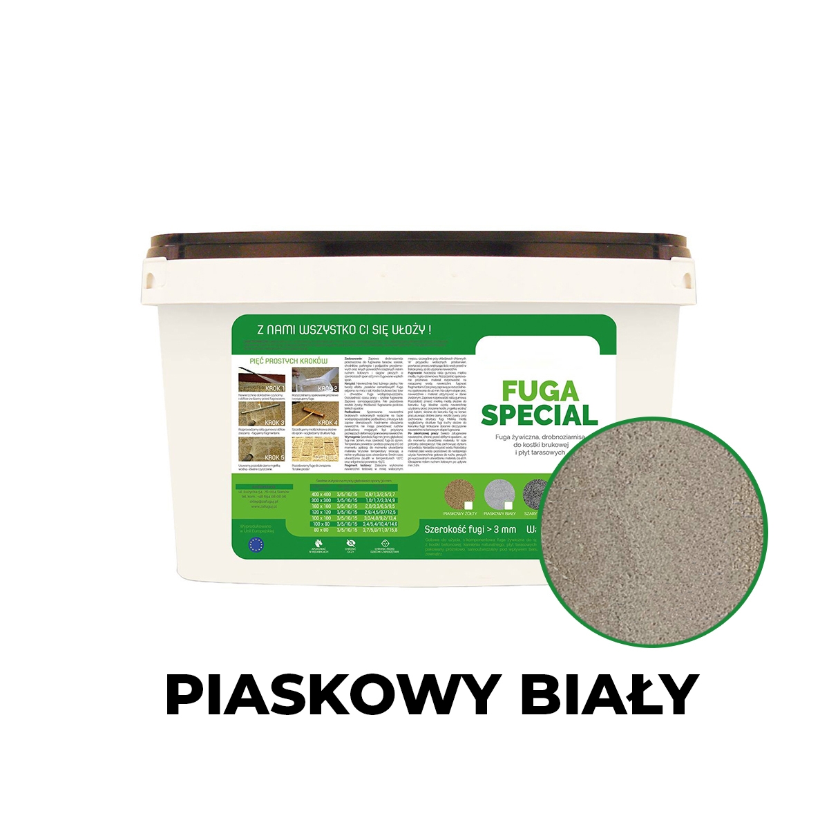 Písková fuga bílá, jemně zrnitá, 25 kg, 3-10 mm