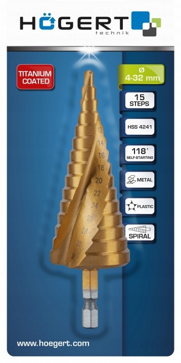 Wiertło stopniowe spiralne 4-32 mm Hoegert Technik Marka Hoegert Technik