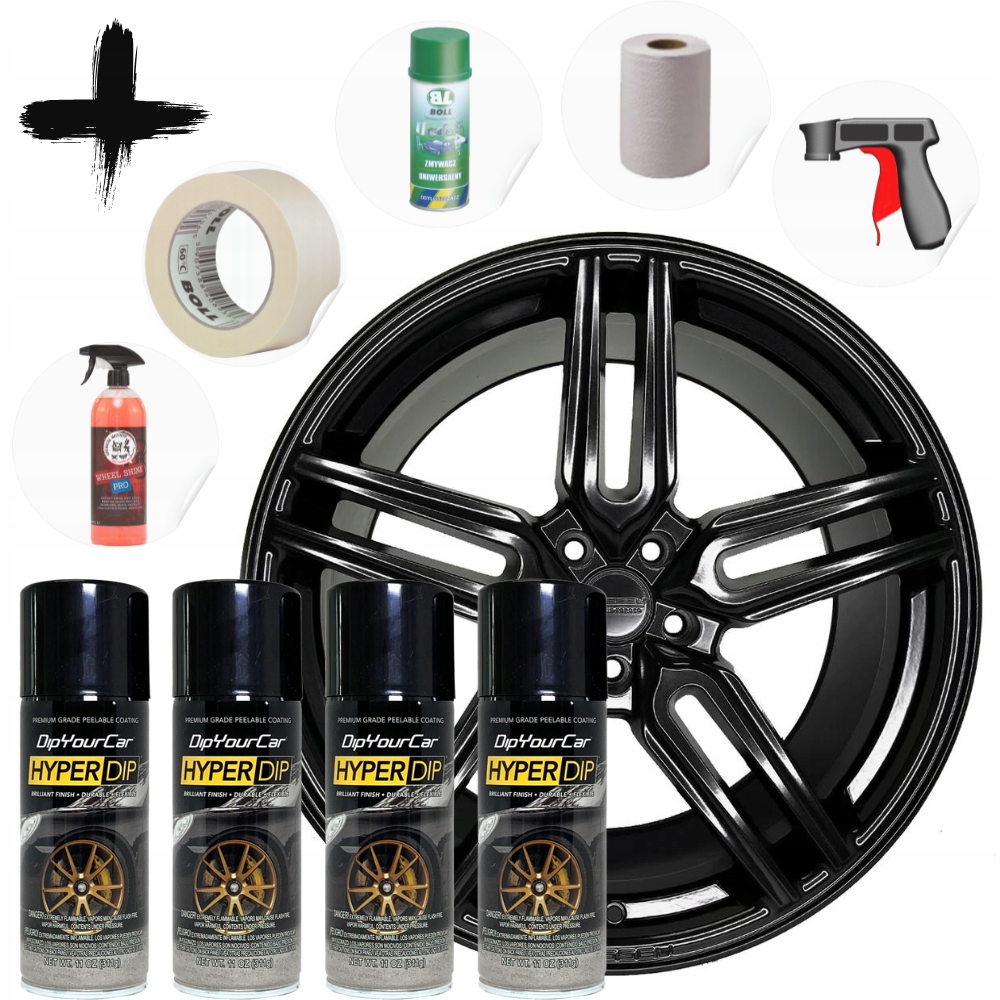 Sada na disky HyperDip Plasti Dip Piano Black Čierny Lesk Usa Original