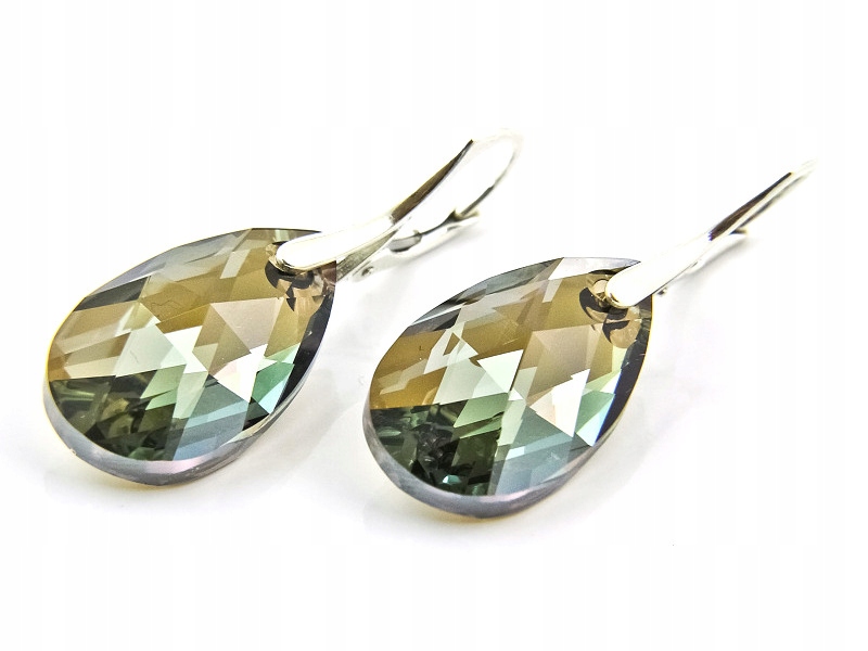 Stříbrné Náušnice s krystaly Swarovski Mandle 22 mm Brsh