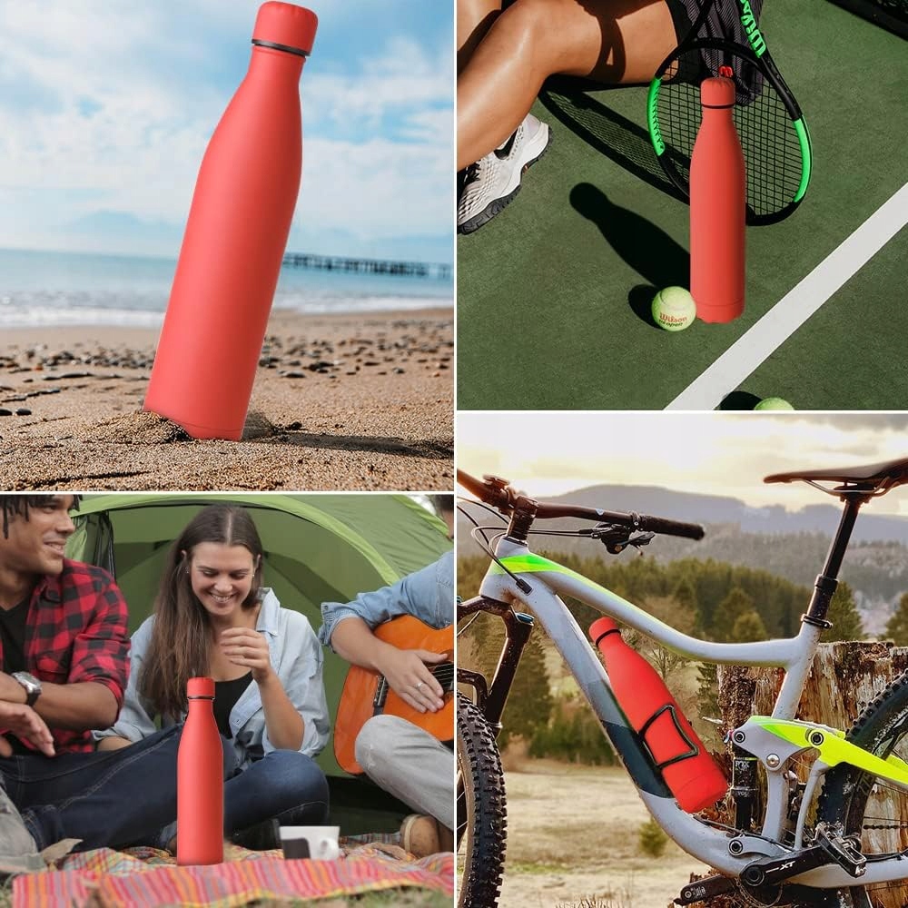 Butelka na wodę ze stali nierdzewnej 1L GeeRic - CZERWONY Materiał metal