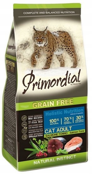 Levně Primordial Cat Grain Free Adult Salmon & Tuna 2kg Bezobilné krmivo pro dospělé kočky s lososem a tuňákem 2kg