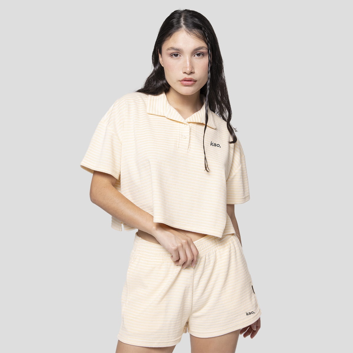 Dámská Polokošile Kaotiko Towel Stripe Xs, Žlutá, Urban